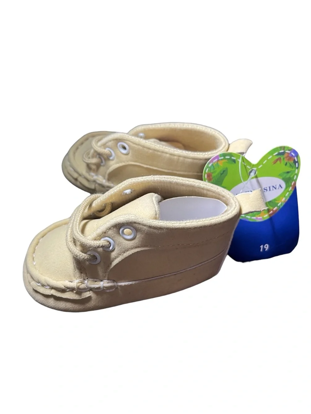 Kids Neutral Beige Canvas Lace-Up Shoes